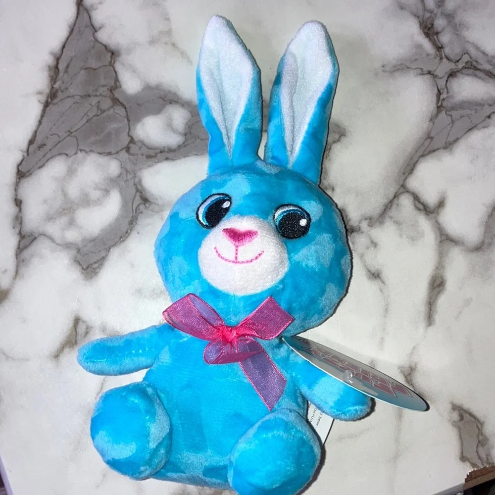 Green Hat and Bag Set with Blue‎ Bunny Plush